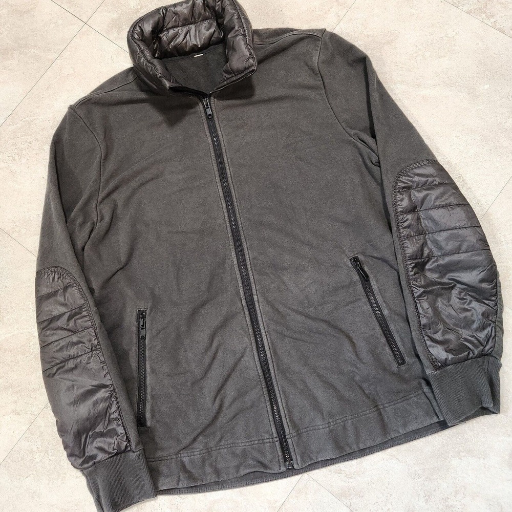 Lululemon Mens Size XL Grey Puffer Panel Full Zip Performance Jacket